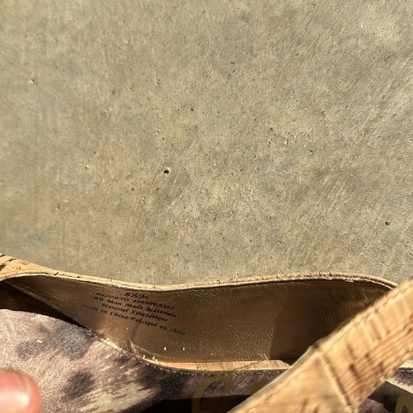 SAM Edeman Cork Style Heels With Gold Heel Size 8.5 - Picture 10 of 11